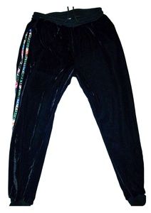 Black velour joggers